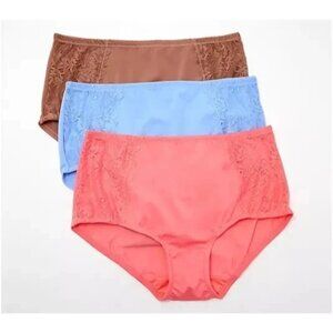 Breezies Hipster Briefs w/ Lace Trim 3-Pack Tonal Pack 1X A634609